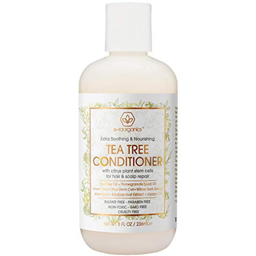 Era Organics Tea Tree Hair Conditioner - Premium Sulfate Free Hair Conditioner to Moisturize Dry Hair   Nourish Dry Itchy Flaky Scalp For Thicker Fuller Hair - Hypoallergenic Plant Based Formula