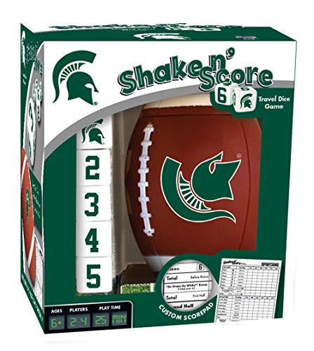 MasterPieces NCAA Michigan State Spartans Shake N Score Travel Dice Game
