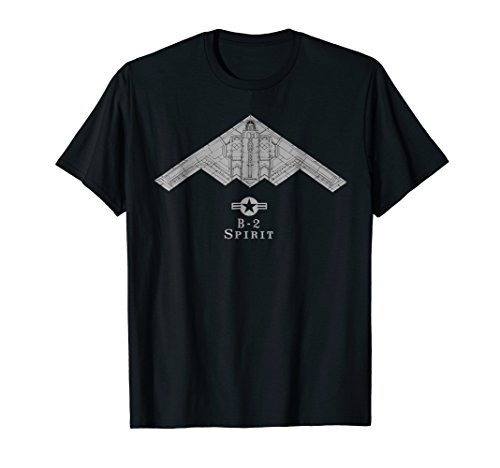 B-2 Spirit Stealth Bomber Tech Drawing Military Airplane Tee