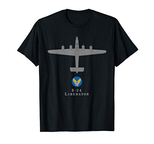 B-24 Liberator Tech Drawing WWII Bomber Airplane T-shirt
