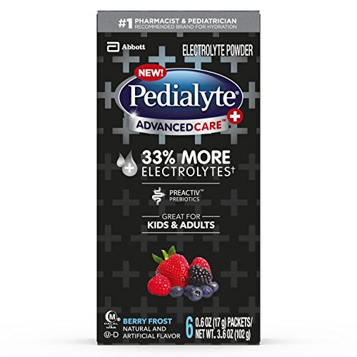 Pedialyte AdvancedCare Plus Electrolyte Powder with 33 More Electrolytes and PreActiv Prebiotics Berry Frost Electrolyte Drink Powder Packets 0_6 oz 6 Count