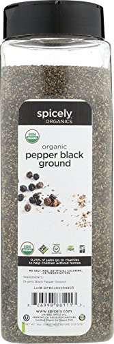Spicely Organic Pepper Black Ground 14 Oz Certified Gluten Free