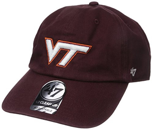 NCAA Virginia Tech Hokies 47 Brand Clean Up Adjustable Hat Dark Maroon One Size