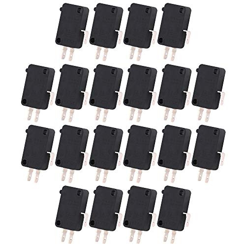 Limit Switch, Yeeco 20PCS AC/DC 125V 250V 3 Pin Momentary Push Button Microswitch Plunger SPDT Snap Action Micro Switch NO/NC, Pack of 20