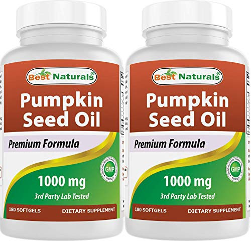 Best Naturals Pumpkin Seed Oil Capsules 1000 mg 180 Count Pack of 2