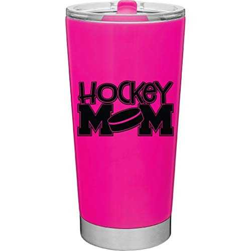 Hockey Mom Tumbler - Hockey Gifts - 20oz Vacuum Insulated Stainless Steel Travel Mug with Lid by MugHeads Pink