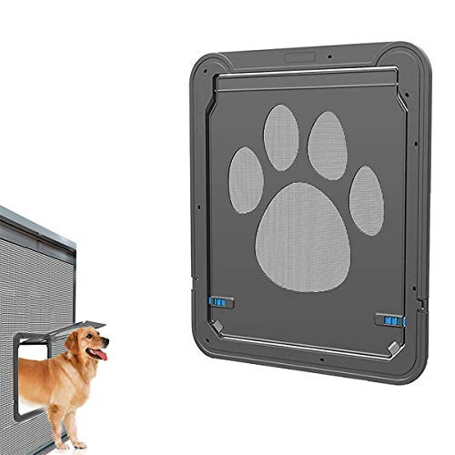 Companet Pet Screen Door Sliding Screen Dogs Door with Magnetic Flap Automatic Lockable Dog Screen Gate for SmallMedium Dog and Cat-S