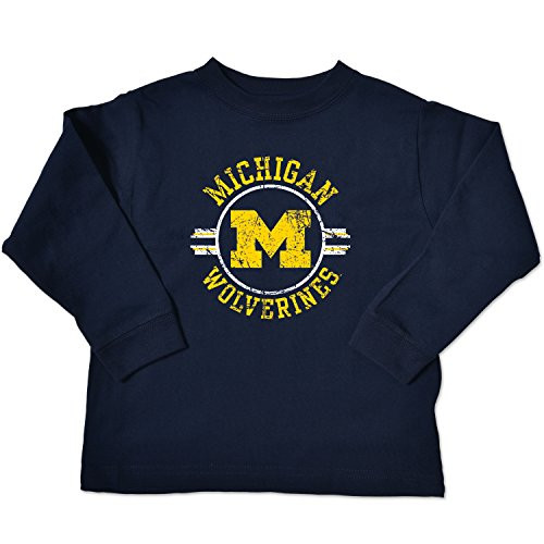 NCAA Michigan Wolverines Toddler Long Sleeve Tee 56 Toddler Navy