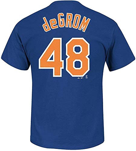 Jacob deGrom New York Mets 48 Blue Youth Name and Number Jersey T-Shirt X-Large 1820