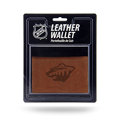 NHL Rico Industries Leather Trifold Wallet with Man Made Interior Minnesota Wild