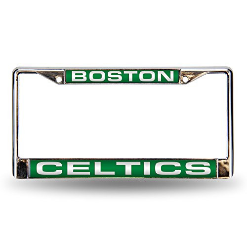 NBA Rico Industries Laser Cut Inlaid Standard Chrome License Plate Frame Boston Celtics - Green Insert