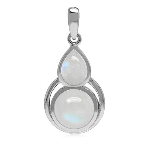 Silvershake Natural Rainbow Moonstone 925 Sterling Silver Contemporary Geometric Pendant Silvershake Natural Rainbow Moonstone 925 Sterling Silver Contemporary Geometric Pendant