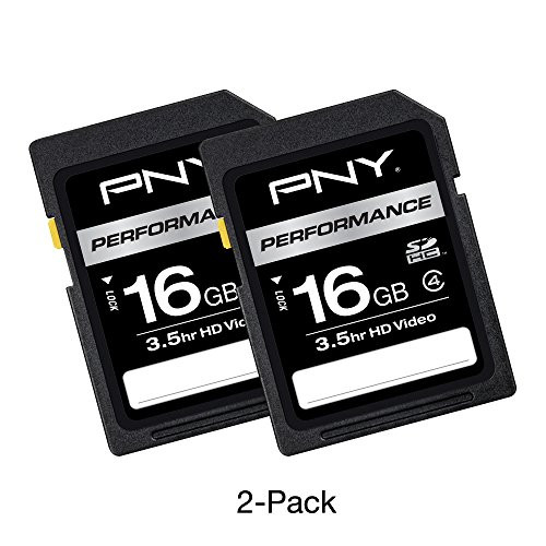 PNY 16GB 2-Pack Performance Class 4 SD Card  (P-SDHC16G4X2-GE)