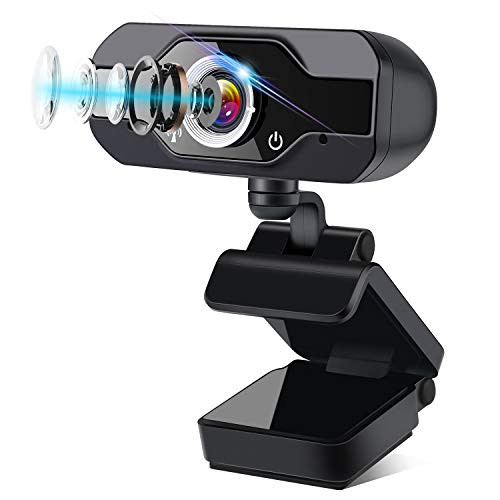 Webcam with Microphone 1080P Desktop Laptop Computer Web Camera with Privacy Cover Streaming USB Computer Webcam Plug and Play for Video Streaming Conference Gaming Online Classes