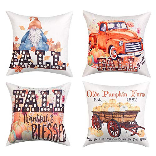 Lanpn Fall Decor Pillow Covers 22x22 Decorative Thanksgiving Harvest Farmhouse Autumn Pumpkin Truck Throw Pillow Shams Cover Cases Set of 4 for Couch Lanpn Fall Decor Pillow Covers 22x22 Decorative Thanksgiving Harvest Farmhouse Autumn Pumpkin Truck Throw Pillow Shams Cover Cases Set of 4 for Couch
