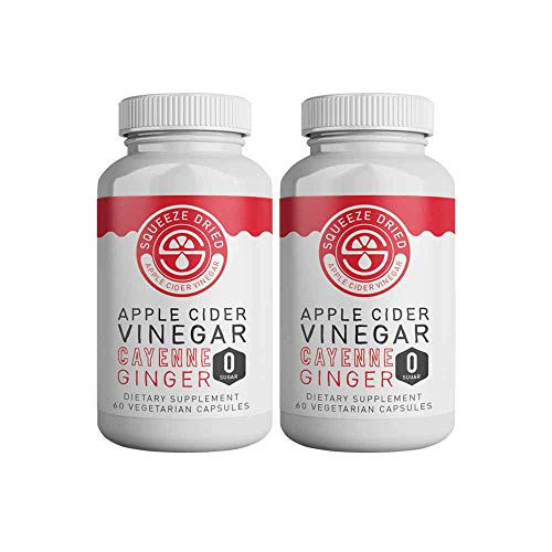 Squeeze Dried Apple Cider Vinegar Pills - Weight Loss ACV Capsules Extra Strength Fat Burner Natural Supplement Pure Detox Cleanse Appetite Suppressant Immune Booster - 60 Capsules for Men   Women