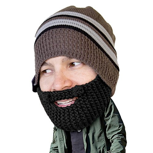 Beard Head Stubble Chico Beard Beanie - Funny Winter Hat and Fake Beard Costume Black
