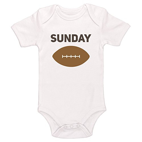Kinacle Sunday Football Baby Bodysuit 3-6 Months White