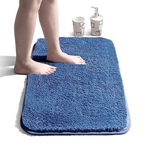 Bathroom Rug Non Slip Bath Mat for Bathroom Water Absorbent Soft Microfiber Shaggy Bathroom Mat Machine Washable Bath Rug for Bathroom Thick Plush Rugs for Shower - Nave Blue 20x32 Bathroom Rug Non Slip Bath Mat for Bathroom Water Absorbent Soft Microfiber Shaggy Bathroom Mat Machine Washable Bath Rug for Bathroom Thick Plush Rugs for Shower - Nave Blue 20x32