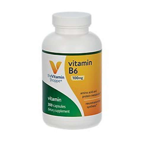 B6 100MG 300 Capsules by The Vitamin Shoppe B6 100MG 300 Capsules by The Vitamin Shoppe