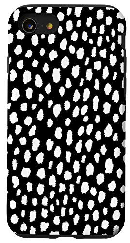 iPhone SE 2020  7  8 Black and White Polka Dot Spots Case