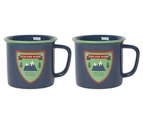 Now Designs Heritage Stoneware Mugs Explore More - 14 oz Capacity  Set of 2