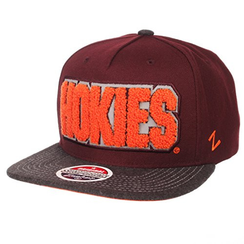 NCAA Zephyr Virginia Tech Hokies Mens Jock Snapback Hat Adjustable GrayTeam Color NCAA Zephyr Virginia Tech Hokies Mens Jock Snapback Hat Adjustable GrayTeam Color