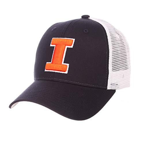 Campus Hats University of Illinois Fighting Illini Blue Orange Mesh Big Rig Trucker MensWomens Snapback Adjustable HatCap