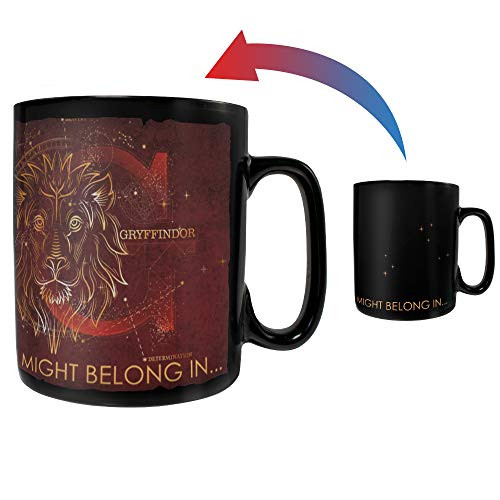 Harry Potter  Celestial Hogwarts Houses  Gryffindor  Sorting Hat  16 oz Large Ceramic Morphing Mugs Heat Sensitive Clue Mug  Full image revealed when HOT liquid is added