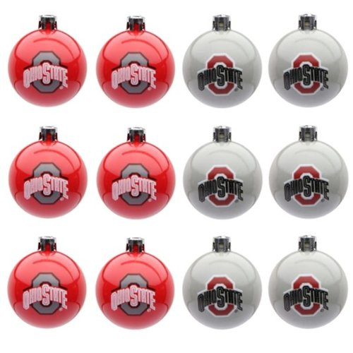 FOCO Ohio State Buckeyes NCAA 12 Pack Ball Ornament Set FOCO Ohio State Buckeyes NCAA 12 Pack Ball Ornament Set