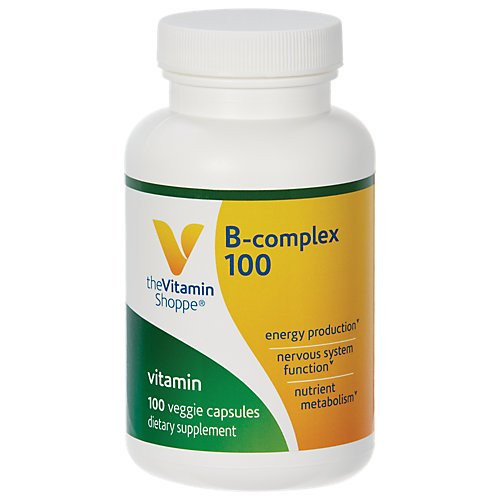 BComplex 100  Supports Energy Production Nervous System Function Nutrient Metabolism  Excellent Source of B1 B2 B6 B12 Niacin Folic Acid Biotin 100 Veggie Caps by The Vitamin Shoppe