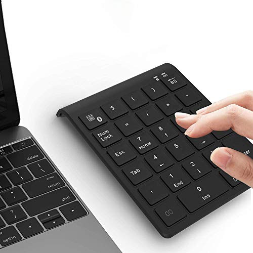 Bluetooth Number Pad Acedada Portable 27-Key Wireless Bluetooth Numeric Keypad for Financial Accounting Excel Data Entry Advanced 10 Key Bluetooth Keypad for Laptop PC Surface Pro Notebook etc