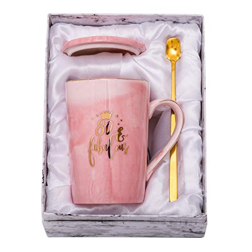 ShinnyWis 80 and Fabulous Mug - 80th Birthday Gifts for Women - 80th Anniversary Gift Idea for Women Her Wife Mom Grandma Sister BFF Friend 14oz birthday Mug ShinnyWis 80 and Fabulous Mug - 80th Birthday Gifts for Women - 80th Anniversary Gift Idea for Women Her Wife Mom Grandma Sister BFF Friend 14oz birthday Mug