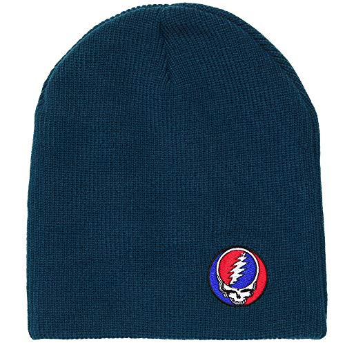 Ripple Junction Grateful Dead Steal Your Face Patch Adult Beanie Blue
