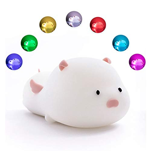 Ipalmay Touch Sensor LED Night Lights for Kids USB Rechargeable Lamps 7-Color Silicone Breathing Magnetic Night Lamp Nursery Lights for Bedroom Pig Ipalmay Touch Sensor LED Night Lights for Kids USB Rechargeable Lamps 7-Color Silicone Breathing Magnetic Night Lamp Nursery Lights for Bedroom Pig
