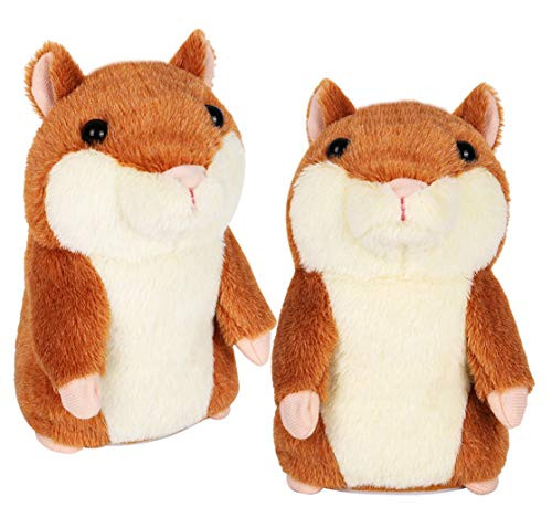 KIZZYEA Talking Hamster - Repeats What You Say - 2 Pack Interactive Stuffed Plush Animal Talking Toy - Fun Gift for 23 Year Old Girls Baby Kids Toddlers