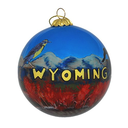 Art Studio Company Hand Painted Glass Christmas Ornament - Wyoming State Images Art Studio Company Hand Painted Glass Christmas Ornament - Wyoming State Images