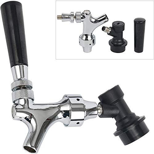 YaeBrew Stainless Steel Stem Beer Tap Faucet with Ball Lock disconnect chromed body HomeBrew Kit