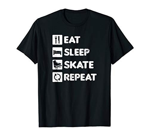 70s Roller Skate Design  Eat Sleep Repeat Gift T-Shirt