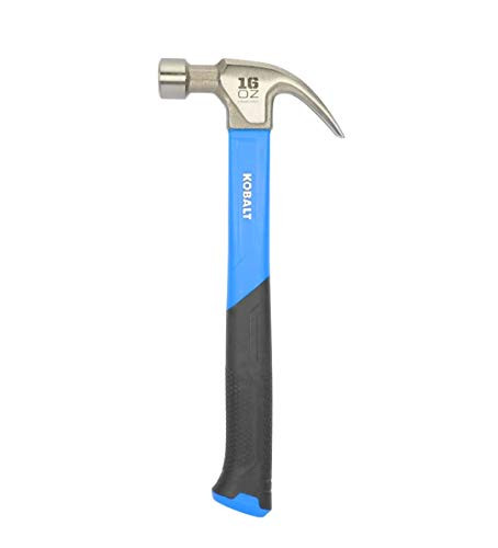 Kobalt 16-oz Smoothed Face Steel Claw Hammer with Slip-Resistant Fiberglass Handle 1-Pack