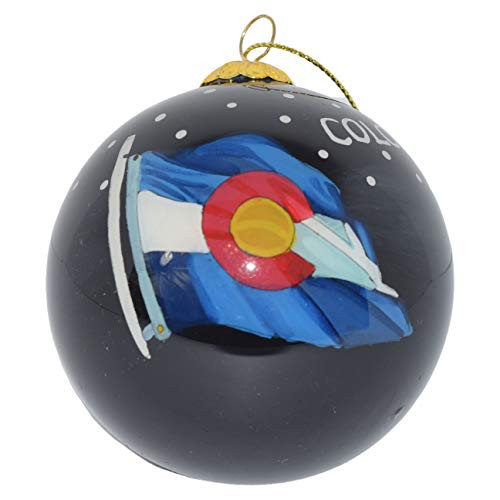 Art Studio Company Hand Painted Glass Christmas Ornament - Colorado State Flag Night Art Studio Company Hand Painted Glass Christmas Ornament - Colorado State Flag Night