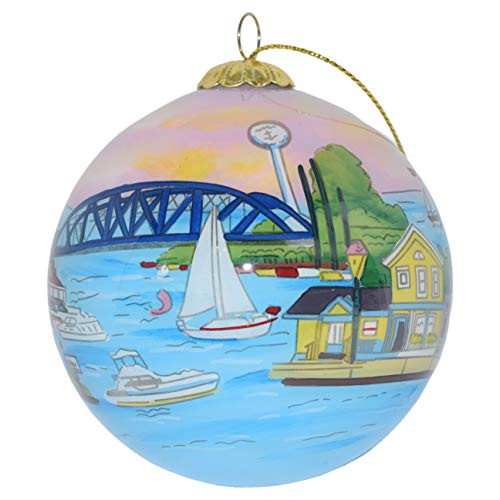 Art Studio Company Hand Painted Glass Christmas Ornament - Illustrated Vermilion Ohio Art Studio Company Hand Painted Glass Christmas Ornament - Illustrated Vermilion Ohio