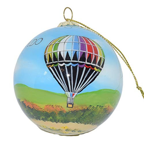 Art Studio Company Hand Painted Glass Christmas Ornament - Hot Air Balloons Colorado Art Studio Company Hand Painted Glass Christmas Ornament - Hot Air Balloons Colorado