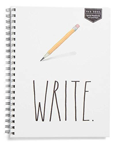 WRITE_ Large Letter XL Spiral Notebook by Rae Dunn 160 Lined Pages Hard Cover