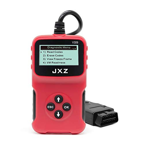 JXZ Auto Scan OBD-II OBD2 Code Reader Portable Scanner Diagnostic Tool for Cars Compliant All 1996 and Newer Automotive Red OBD II V309