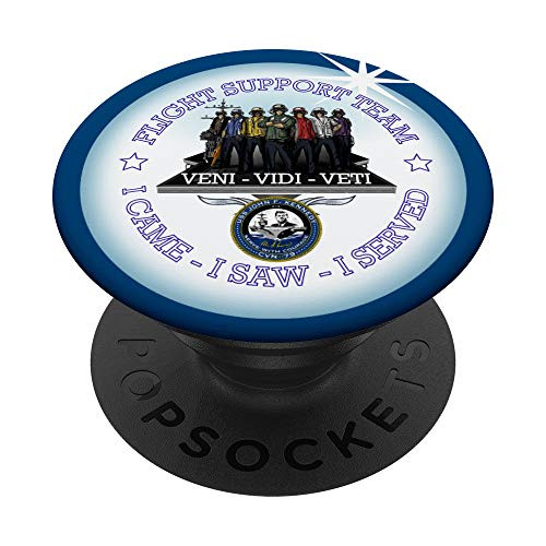 NAVY JOHN F_ KENNEDY JFK CVN-79 FLIGHT SUPPORT TEAM EMBLEM PopSockets Grip and Stand for Phones and Tablets