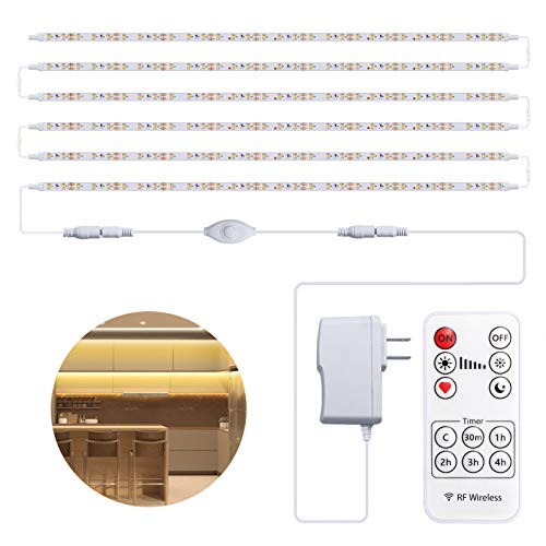 Led Under Cabinet Lighting 6PCS Kitchen Cabinet Lighting Dimmable LED Strip Lights Under Counter Lighting with 12V Plug in for Kitchen CabinetCounterShelf LED Light Strips 3000K Warm White 9_8ft