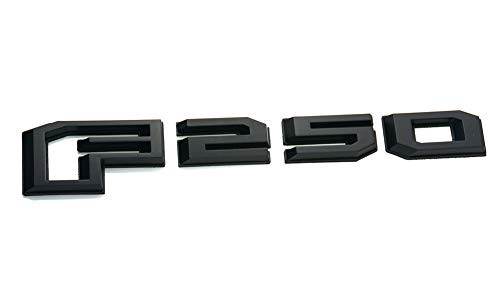 1x F-250 Fender Rear Tailgate Emblems 3D Badge Nameplate Stickers Replacement for F250 Trunk Matt Black