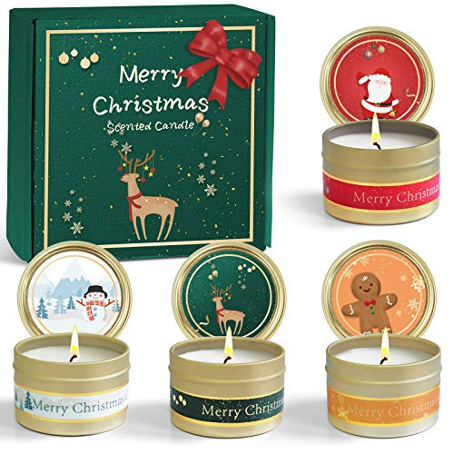 FIRIK Christmas Scented Candles for Home Natural Soy Wax Aromatherapy Candles Portable Travel Tin 2_5 Oz CandlesAromatic Candles Gift Apple CinnamonGingerbreadNoble WineWinter Cedarwood FIRIK Christmas Scented Candles for Home Natural Soy Wax Aromatherapy Candles Portable Travel Tin 2_5 Oz CandlesAromatic Candles Gift Apple CinnamonGingerbreadNoble WineWinter Cedarwood