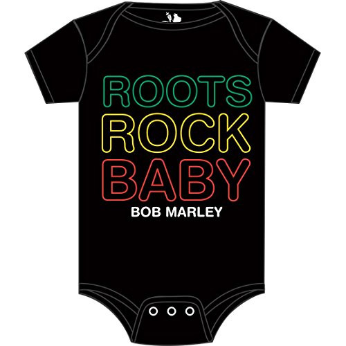 Bob Marley Roots Rock Baby Onesie M Black